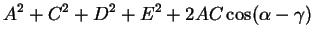 $\displaystyle +2AD\cos(\alpha-\delta)+2AE\cos(\alpha-\varepsilon)$