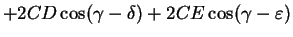 $\displaystyle +2CD\cos(\gamma-\delta)+2CE\cos(\gamma-\vare)$