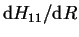$\dr H_{11}/\dr R$